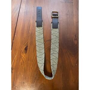 Target Belt Women Small-Medium Beige Green Stretch Wide Casual Ladies Belt 1/11